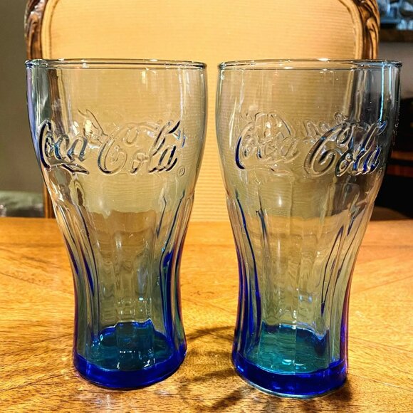 Vintage Coca-Cola Cobalt Blue Crystal Glass Collectible 6-1/8β Tall - Picture 1 of 5